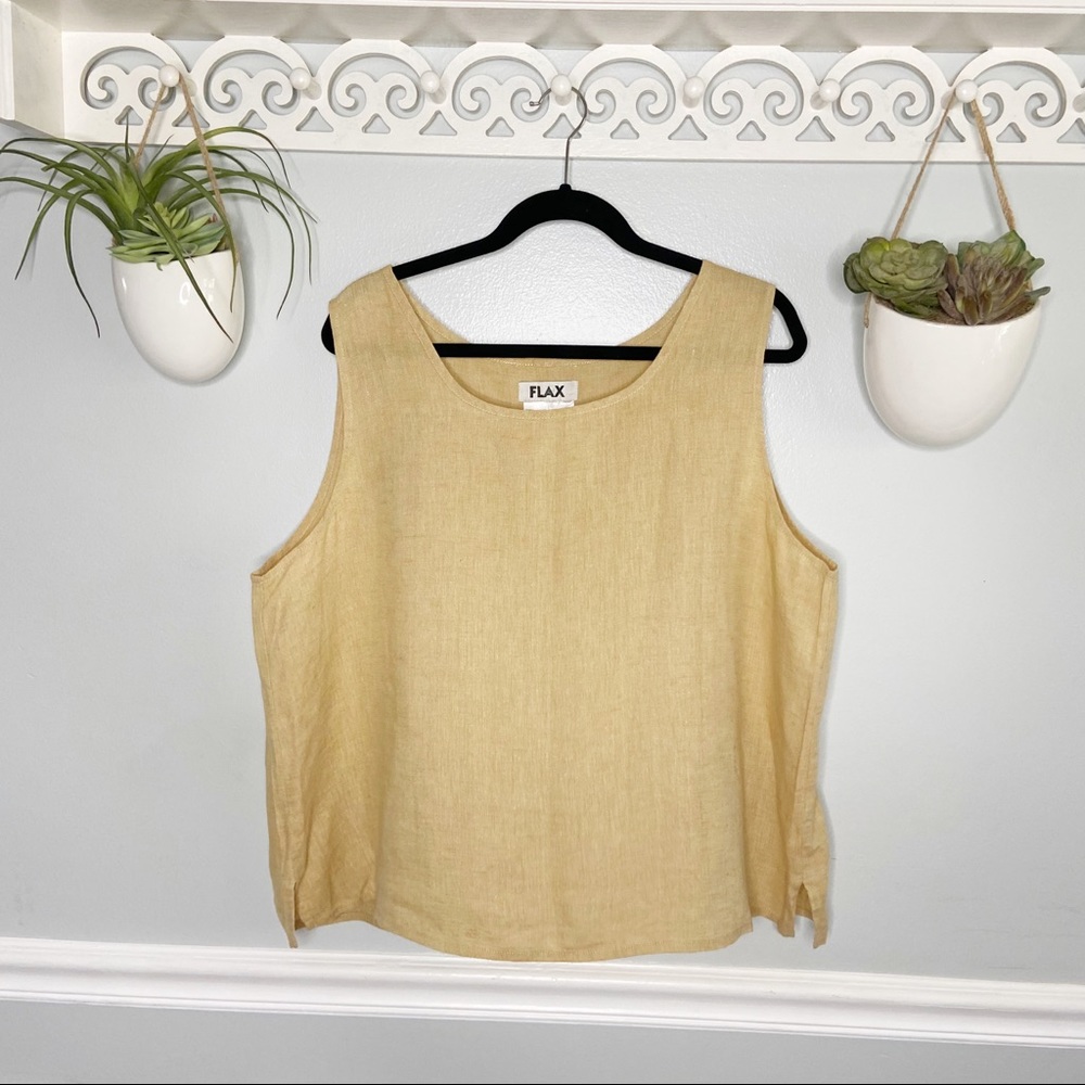 FLAX Oversized Linen Tank Top Size Large